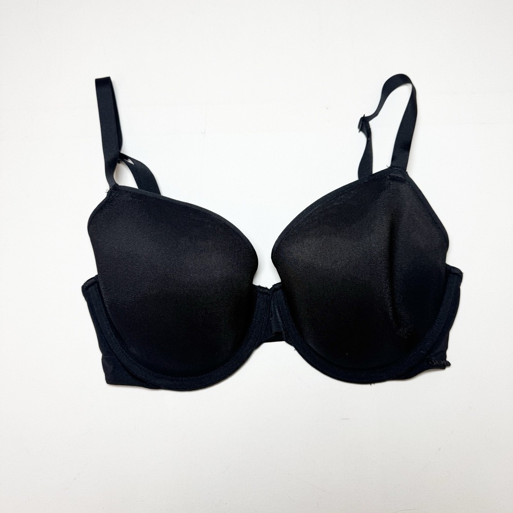 SKIMS 32DD Weightless Demi Bra Black Underwire Breathable Lightly Lined